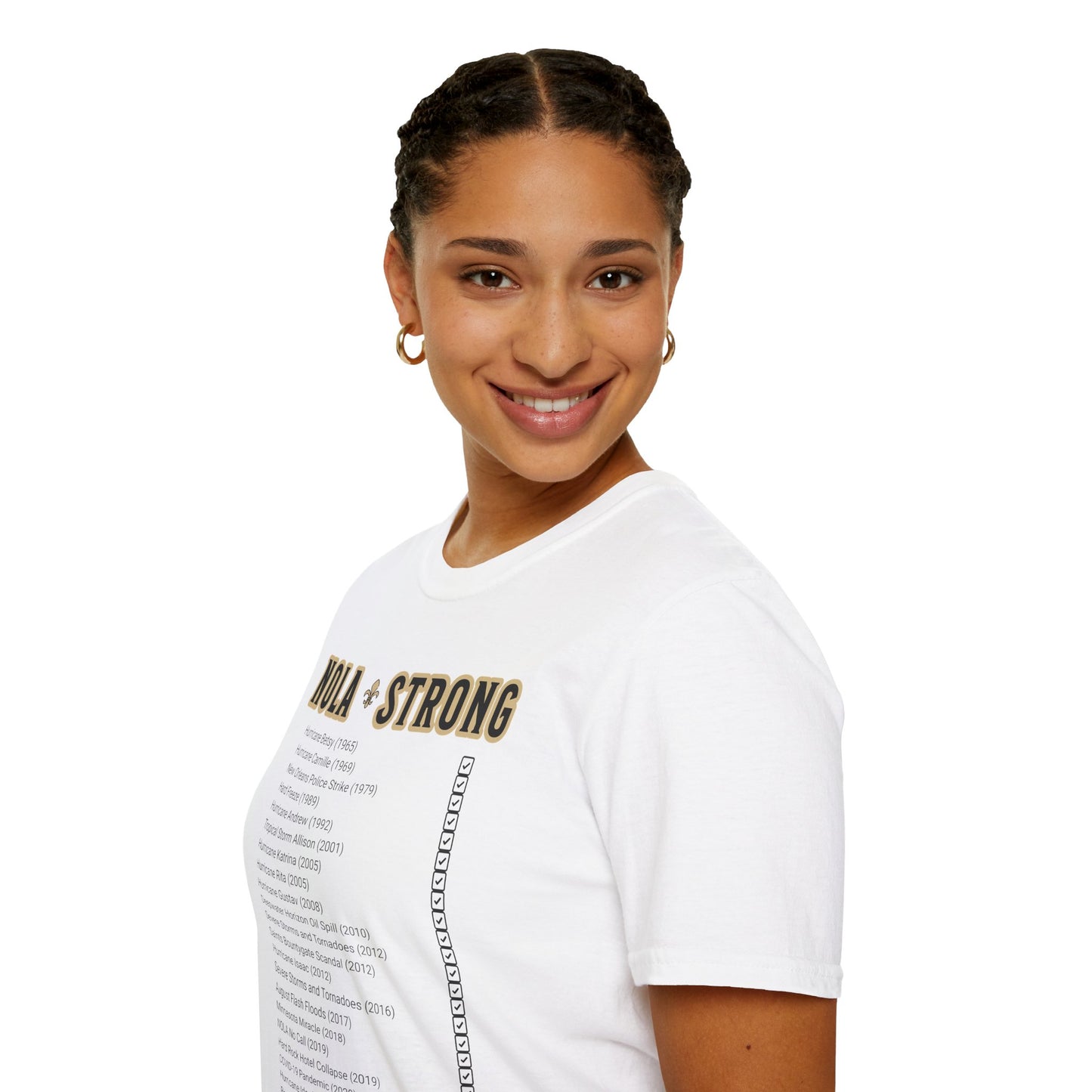 .NOLA Strong White Unisex Softstyle T-Shirt