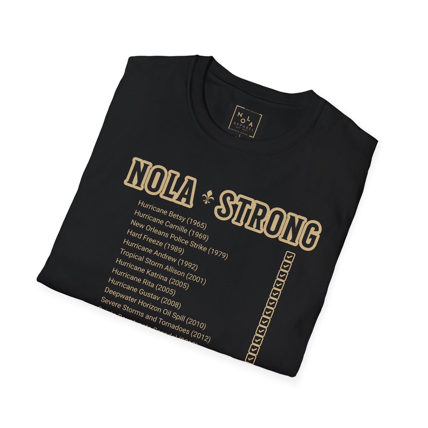 .NOLA Strong Black Unisex Softstyle T-Shirt