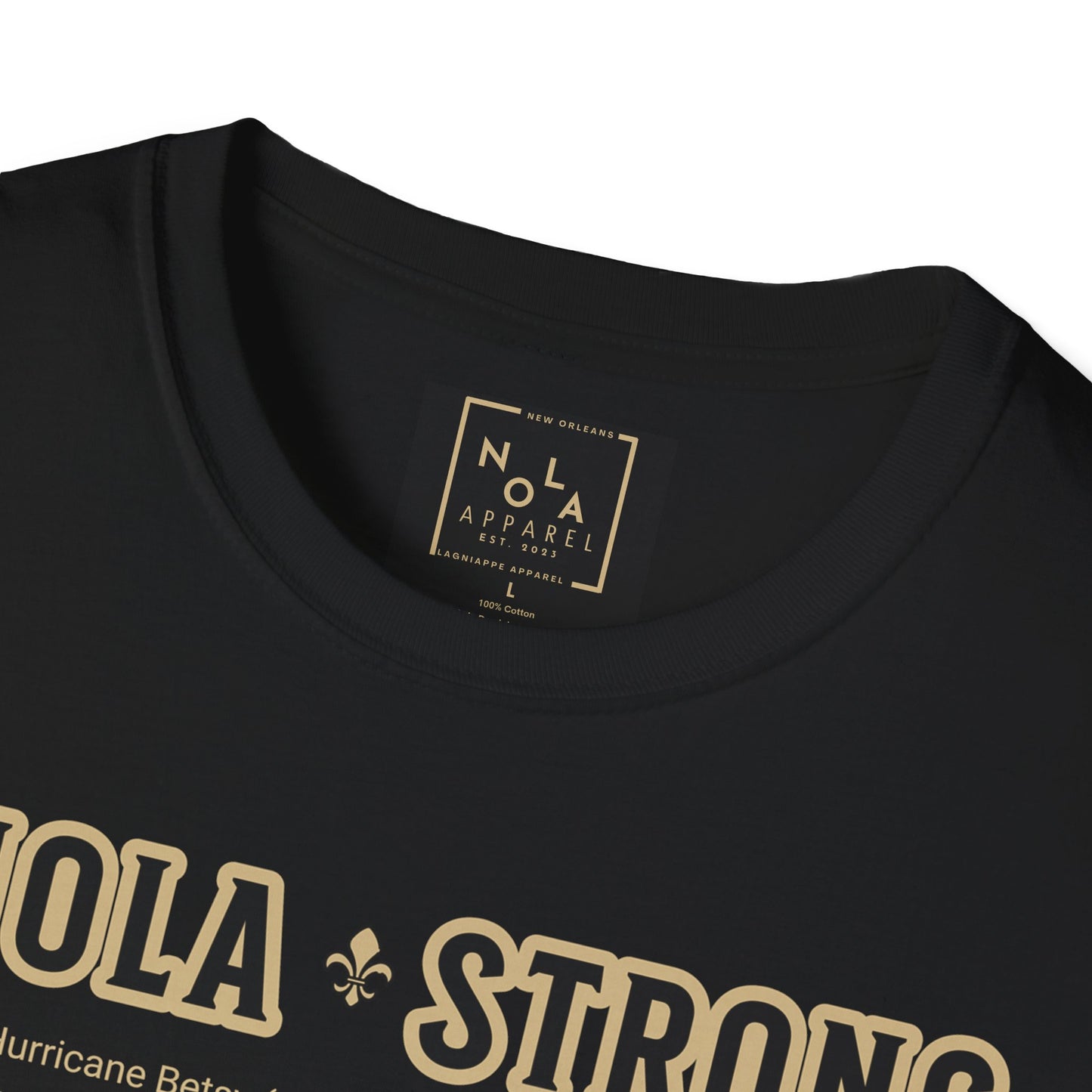 .NOLA Strong Black Unisex Softstyle T-Shirt