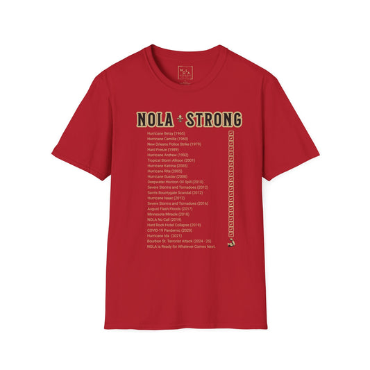 .NOLA Strong Cherry Red Unisex Softstyle T-Shirt