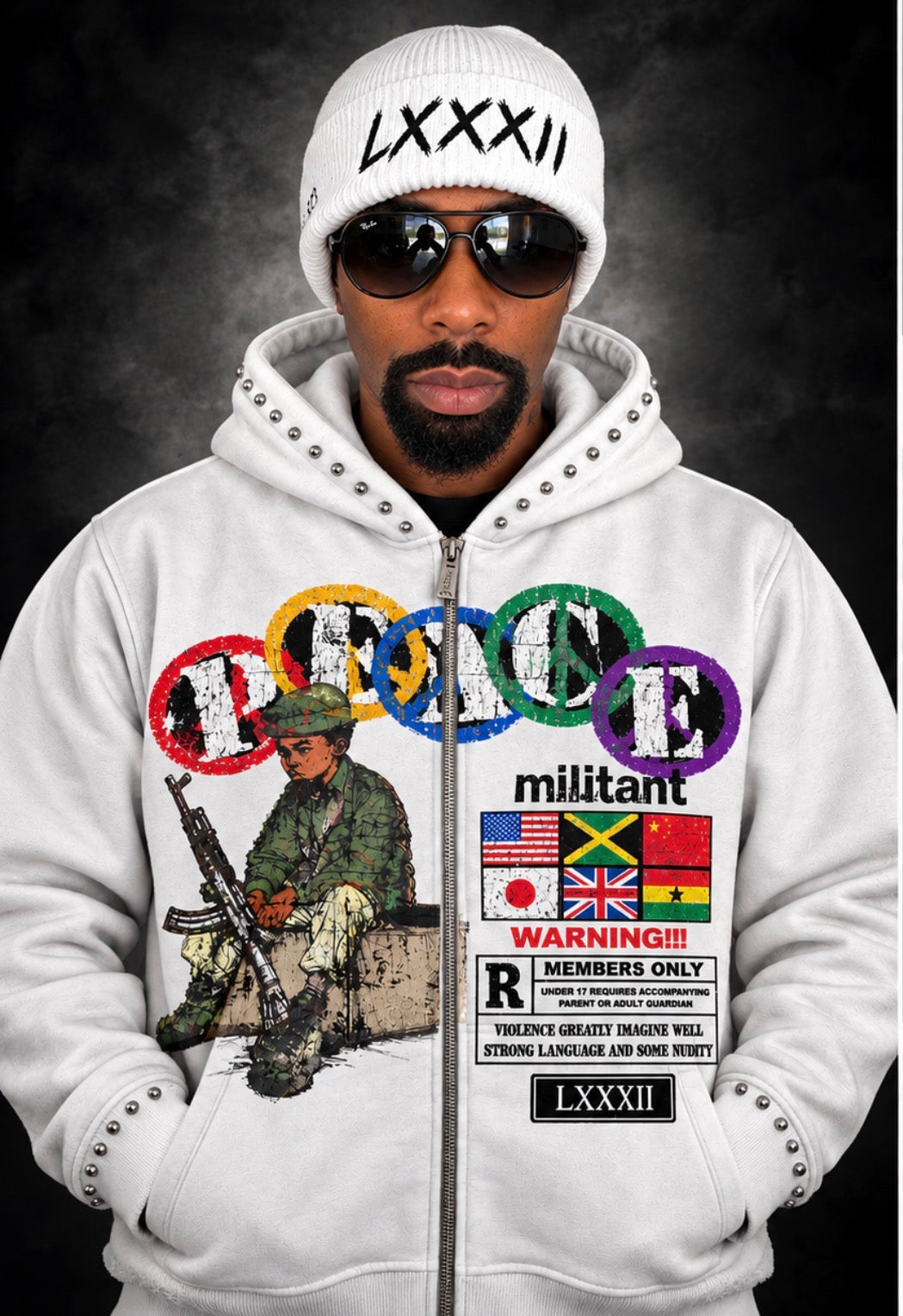 LXXXII Militant Hoodie "White"